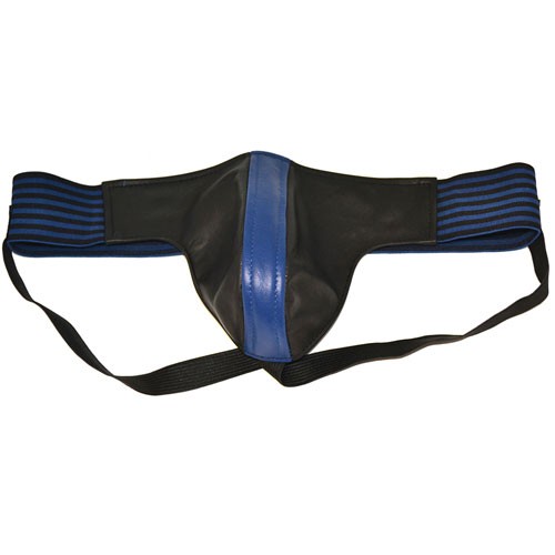 Jock Deportivo Negro y Azul de Cuero