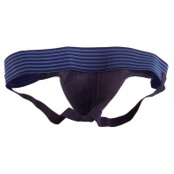 Jockstrap de Cuero Negro y Azul para Comodidad con Estilo