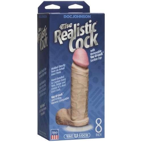 Realistic 8 Inch Flesh Pink Dildo