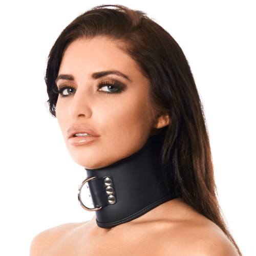 Luxury Leather Collar with Padlock S/M