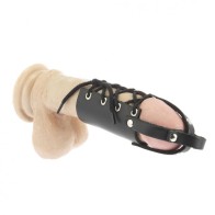 Leather Cock Ring with Penis Tube for Enhanced Control