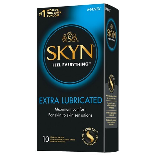 Condones SKYN Sin Látex Extra Lubricados 10 Piezas - Máxima Seguridad