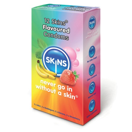 Skins Flavored Condoms 12 Pack for Flavorful Experiences