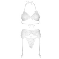 Leg Avenue Bra Top Garterbelt and G-String Small Set