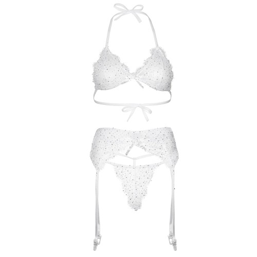 Leg Avenue Rhinestone Lace Bra and G-String Set