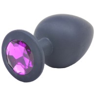 Large Black Jewelled Silicone Anal Plug