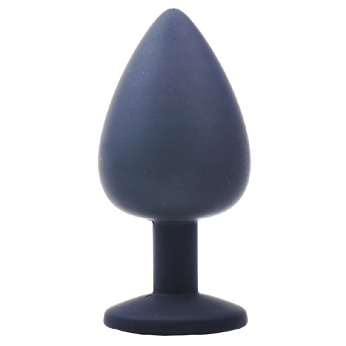 Large Black Jewelled Silicone Anal Plug