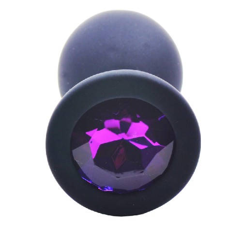 Large Black Jewelled Silicone Anal Plug