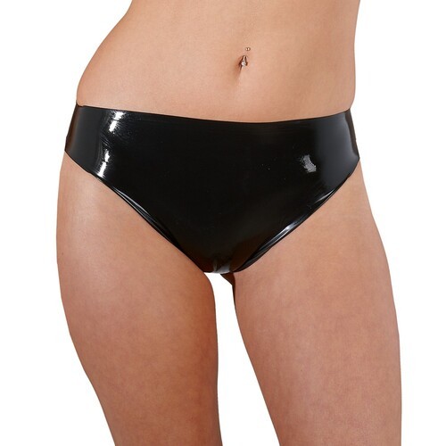 Sleek Black Latex Panties for Bold Wear