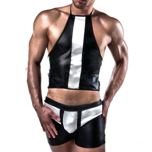 Passion Black and White Shorts and Top Set for Men