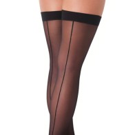 Black Lace Seamed Stockings