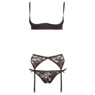 Cottelli Black Half Bra Set for Sensual Elegance