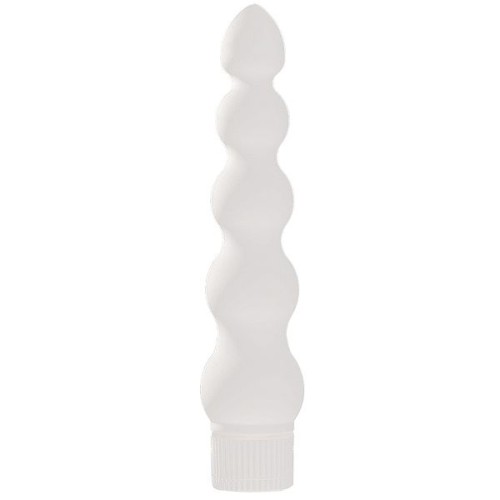 Vibrador Anal Estriado de 7 Pulgadas Nocturnas Blancas