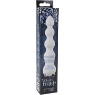 Vibrador Anal Estriado de 7 Pulgadas Nocturnas Blancas