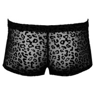 Pantalones Transparentes con Animal Print Noir Medianos