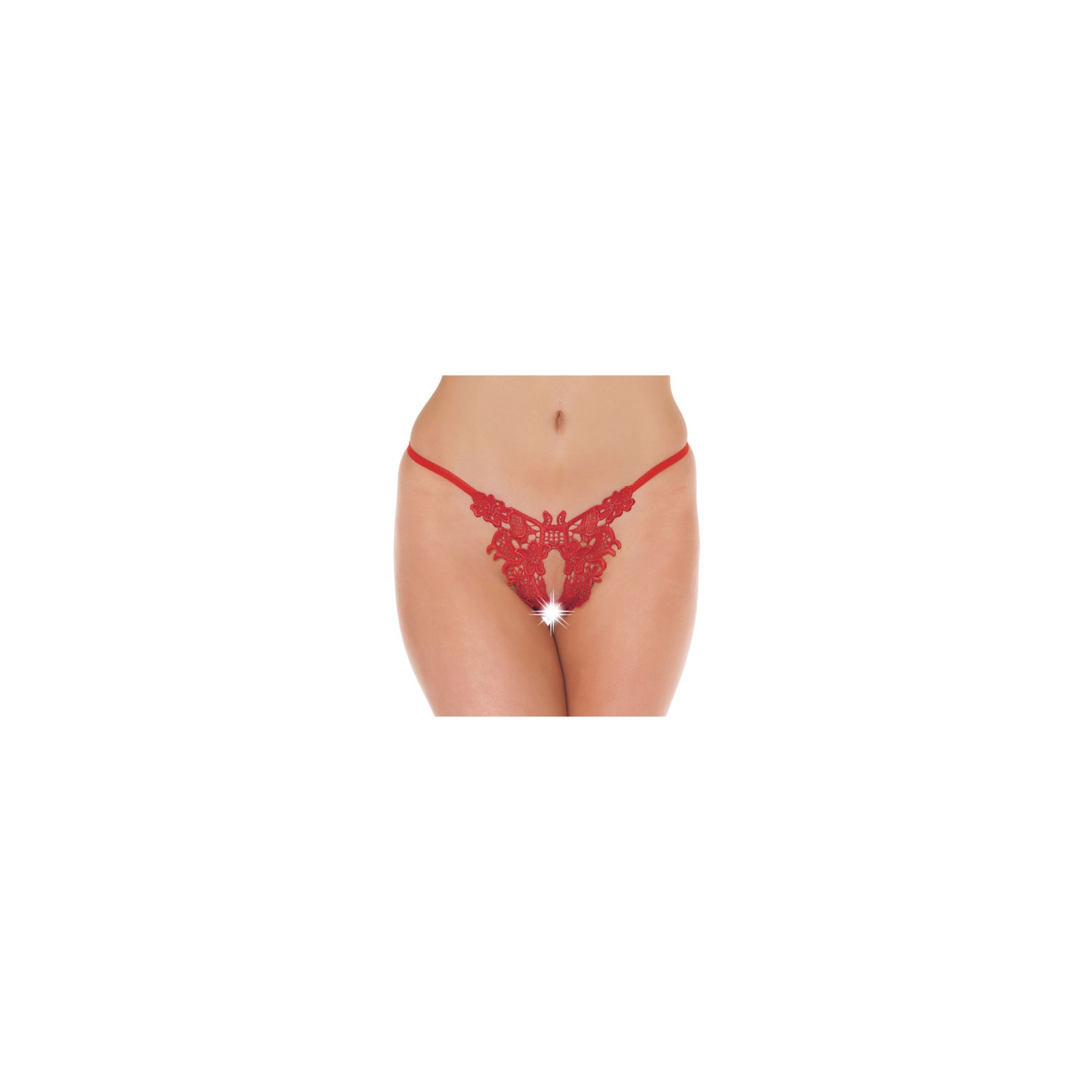 Fancy Red Open G-String for Seduction