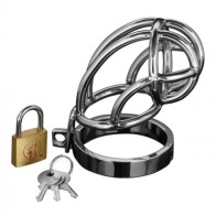 Master Series Captus Stainless Steel Locking Chastity Cage for Control