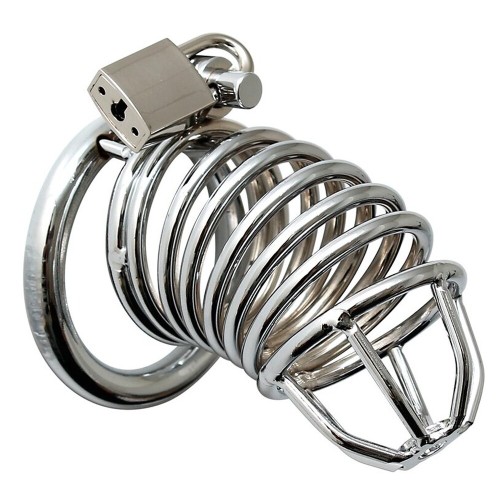 Chrome Chastity Cock Cage for BDSM Fun