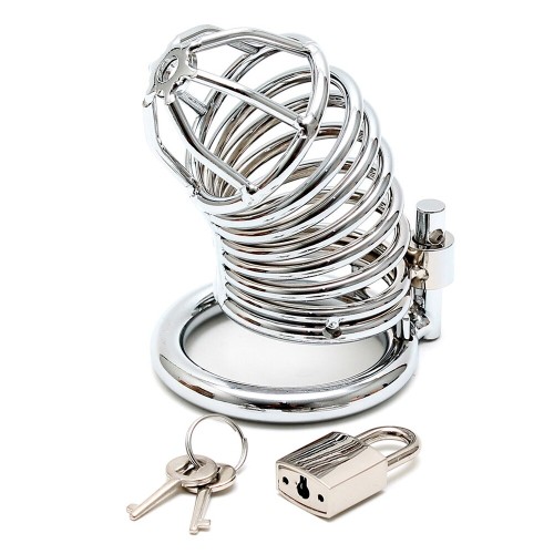 Chrome Chastity Cock Cage for BDSM Fun