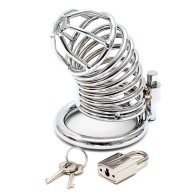 Chrome Chastity Cock Cage for BDSM Fun