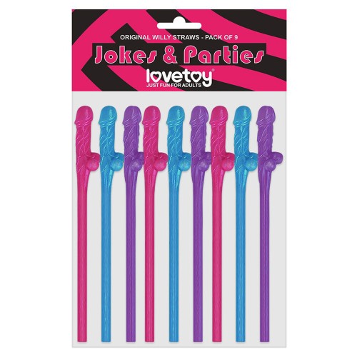 Lovetoy Willy Straws Pack of 9 for Fun Celebrations