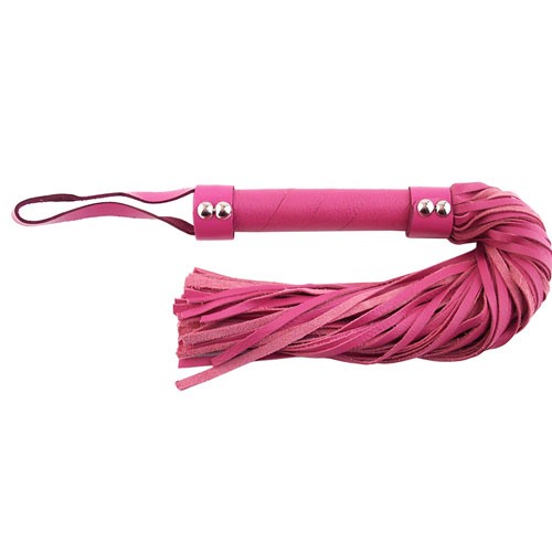 Rouge Garments Pink Leather Flogger for Sensual Experiences