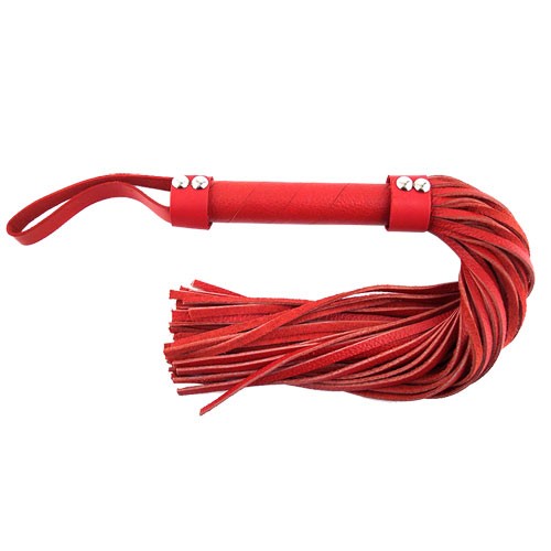 Rouge Garments Red Leather Flogger for Intense Sensations