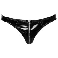 Black Level Vinyl Briefs with Zip for Fetish Fashion