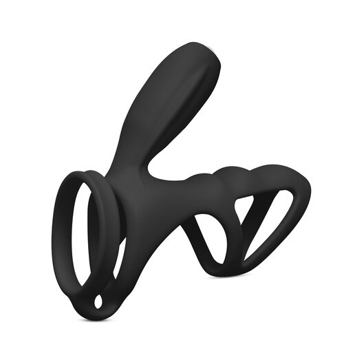 Anillo para el Pene y Vibrador de Clítoris Negro