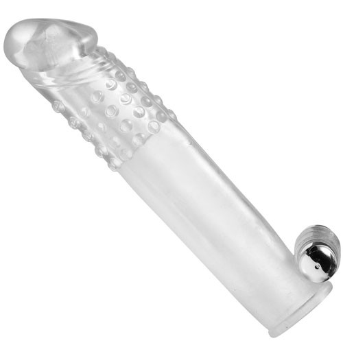 Size Matters Clear Vibrating Penis Sleeve - Length and Girth Enhancement