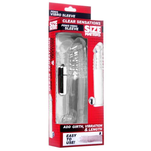 Size Matters Clear Vibrating Penis Sleeve - Length and Girth Enhancement