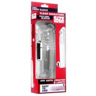 Size Matters Clear Vibrating Penis Sleeve - Length and Girth Enhancement