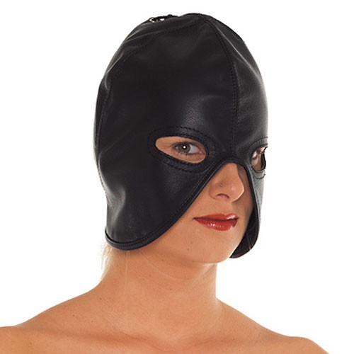 Leather Head Mask for Bondage Play