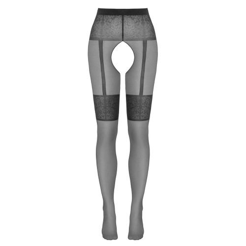 Crotchless Tights with Suspender Belt for Seductive Elegance