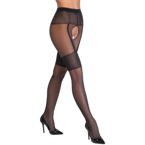 Crotchless Lace Tights in X Large