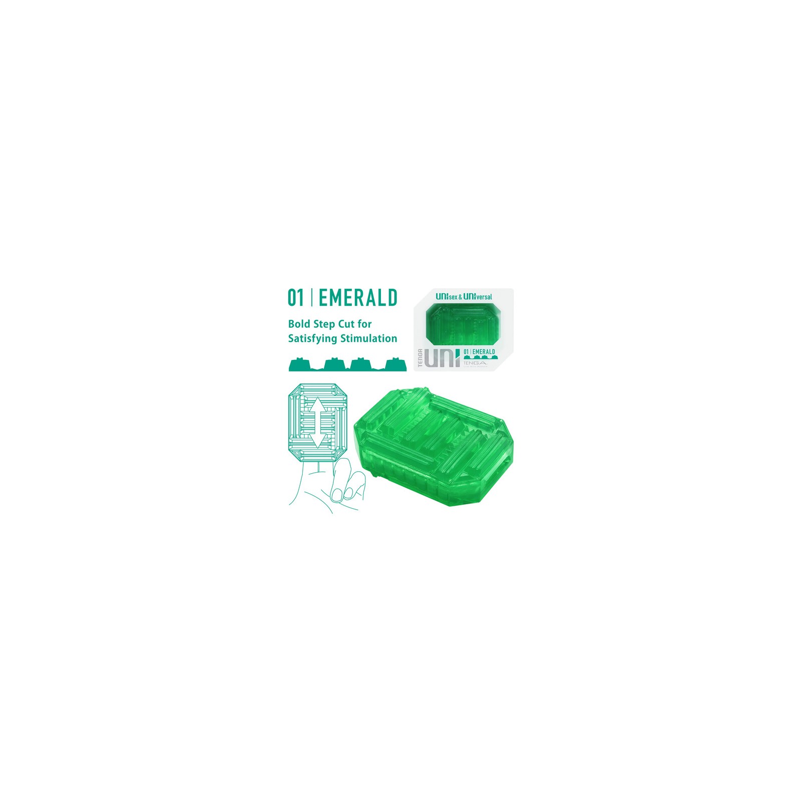 Masturbador Tenga UNI Emerald para Placer Único