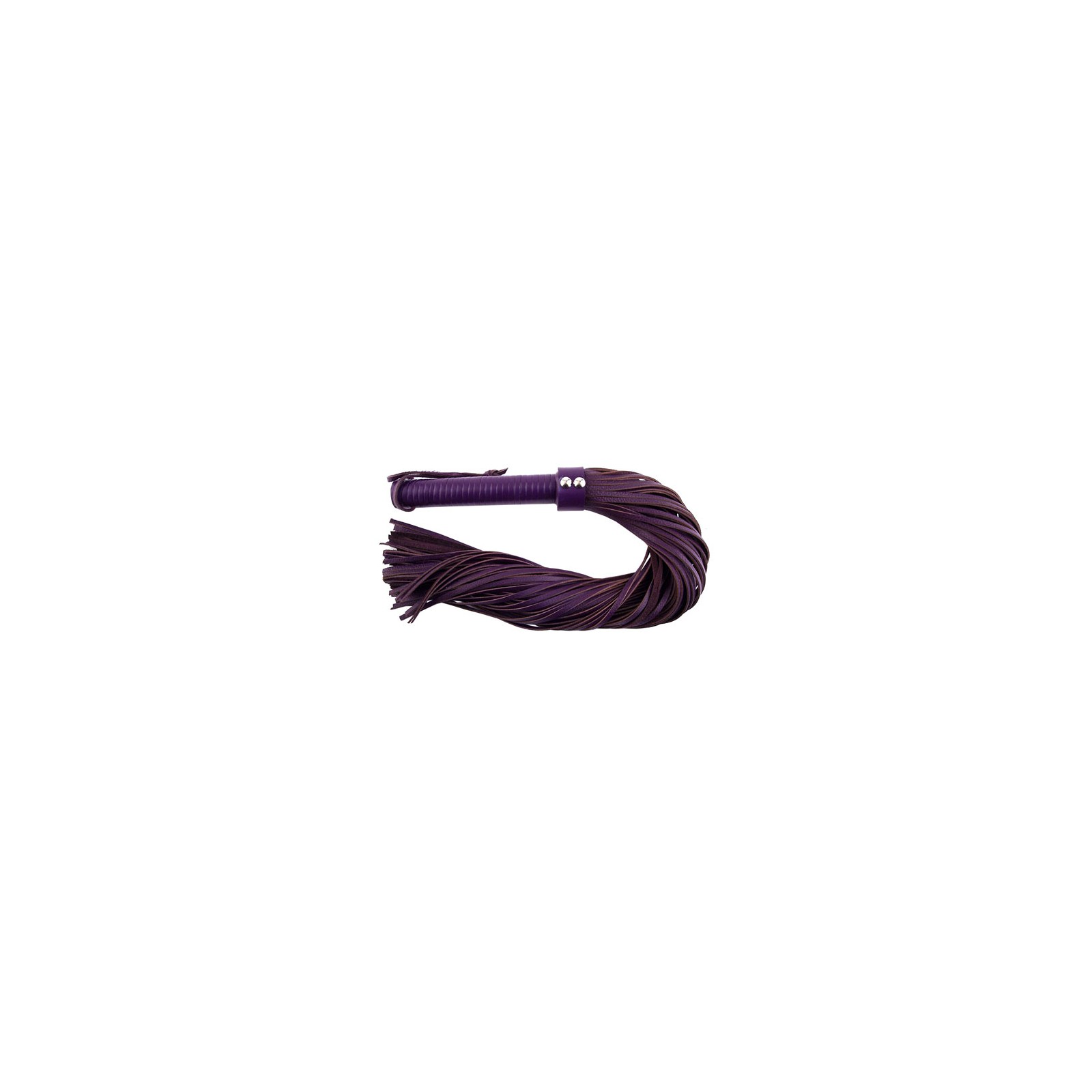 Large Purple Leather Flogger - Elegant BDSM Tool