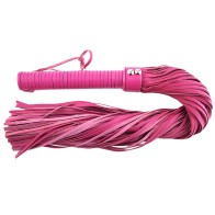 Rouge Large Pink Leather Flogger for Intense Play