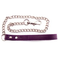 Rouge Garments Purple Leather Lead - Stylish Restraint