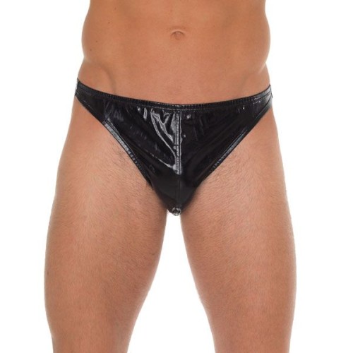 Men's Black Shiny G-String for Confident Wear