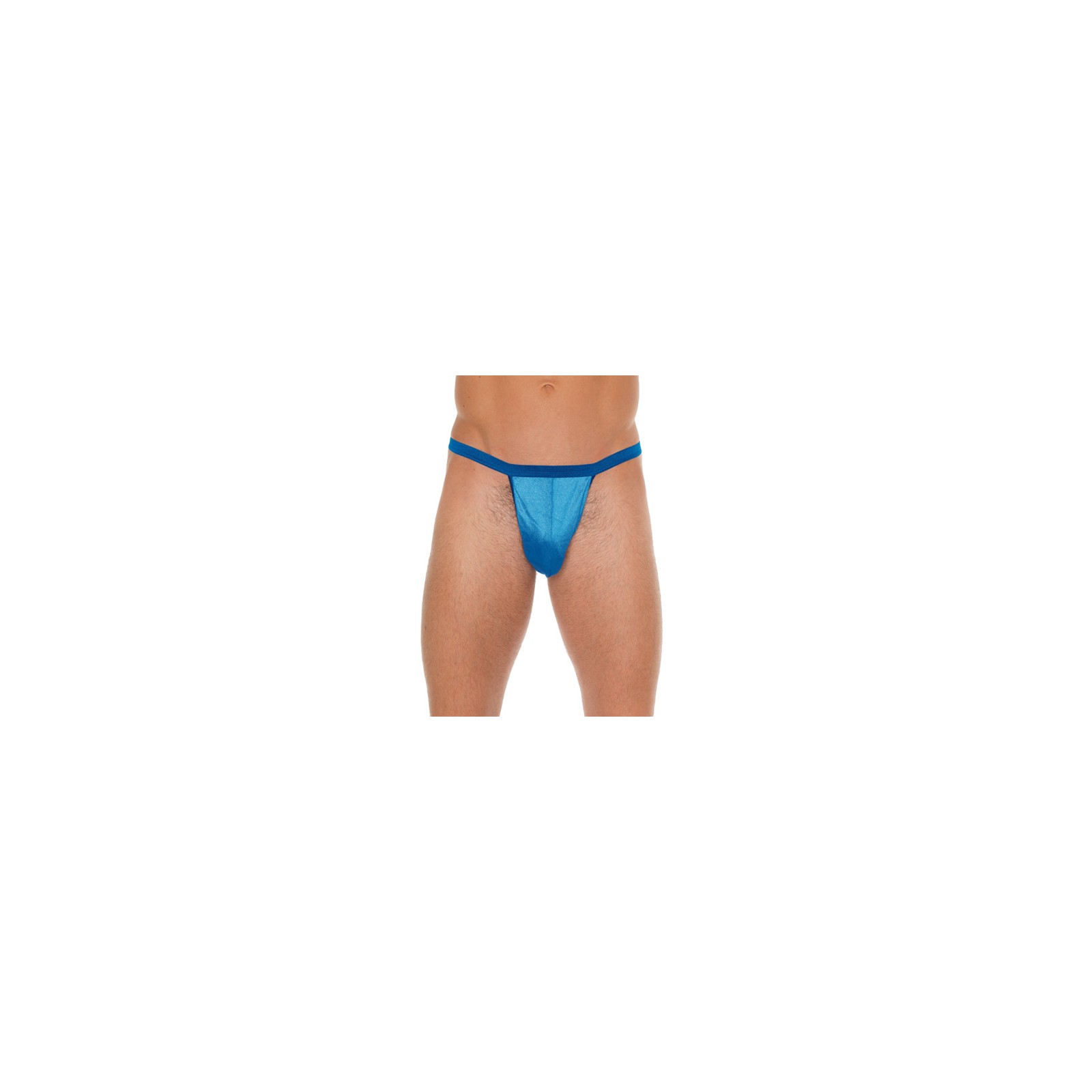 Mens Blue G-String with Supportive Pouch