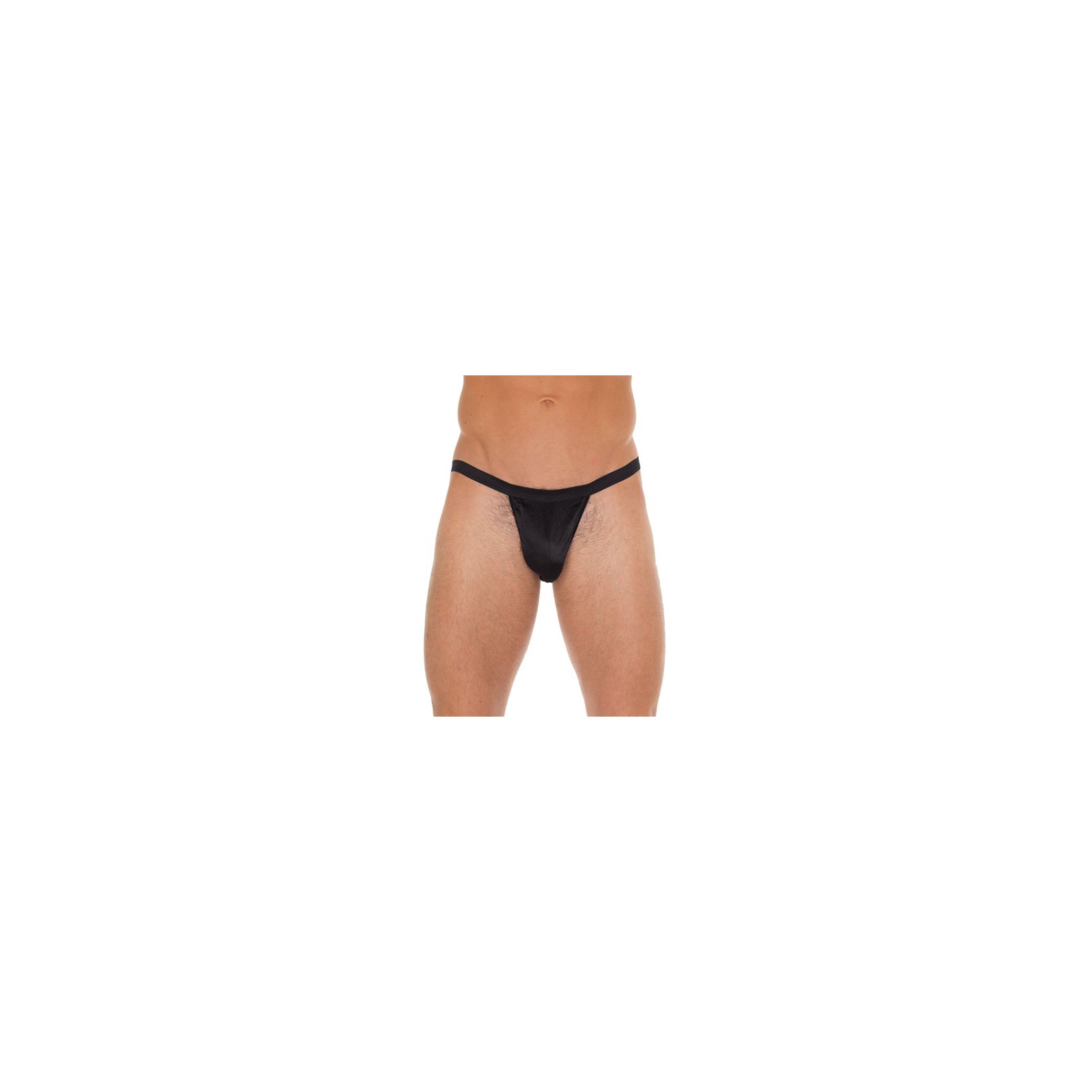 Mens Black G-String and Stylish Pouch