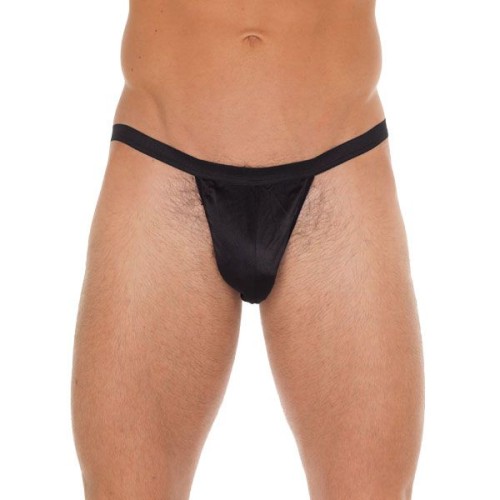 Mens Black G-String and Stylish Pouch