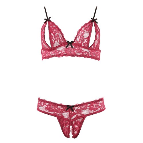 Cottelli Lace Bra and Crotchless Set