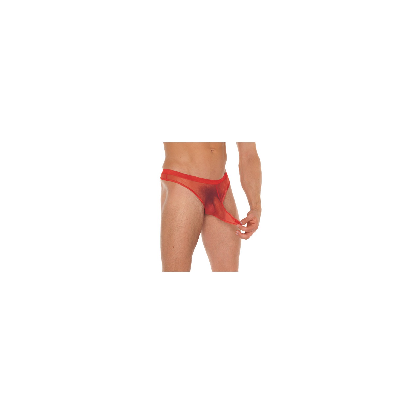 Men's Red G-String with Penis Sleeve for Sensual Style