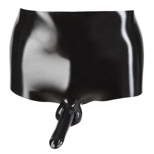 LateX Boxers with Penis Sleeve Black L/XL