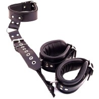 Rouge Garments Black Leather Neck to Wrist Restraints