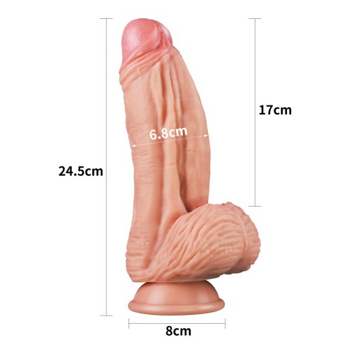 Lovetoy 10 Inch Dual Layered Silicone Cock - Lifelike Experience