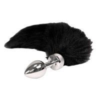 Small Butt Plug with Black Tail for Playful Experiences