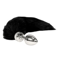 Small Butt Plug with Black Tail for Playful Experiences